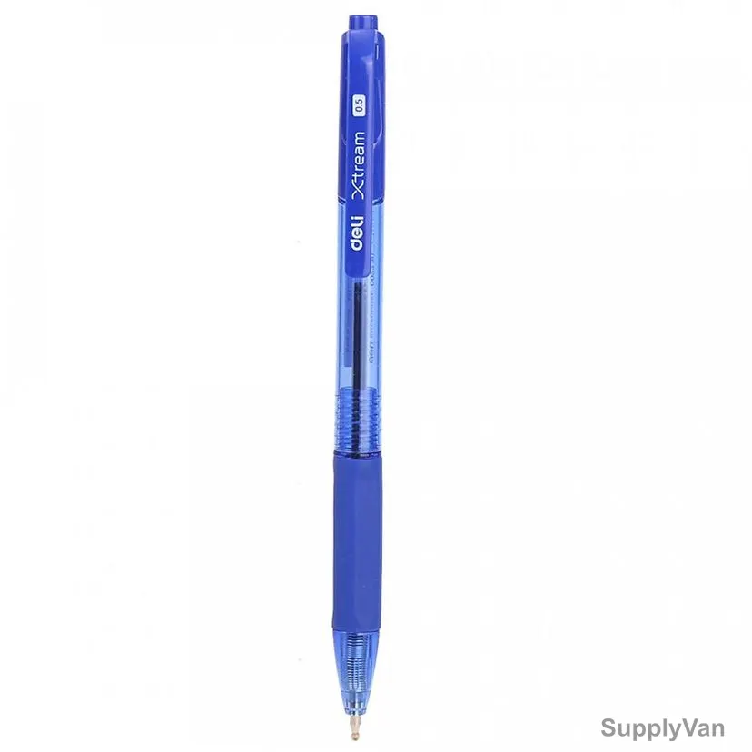 Deli Ball Point Pen With Low Viscosity Ink, EQ02230, 0.5MM, Blue, 12 Pcs/Pack