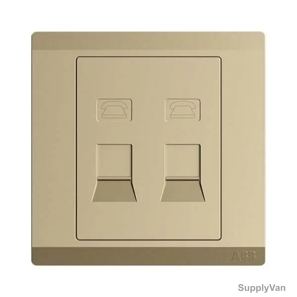 Abb Telephone Socket Outlet, BL322-PG, lnora, 2 Gang, RJ11, Royal Gold — image 1