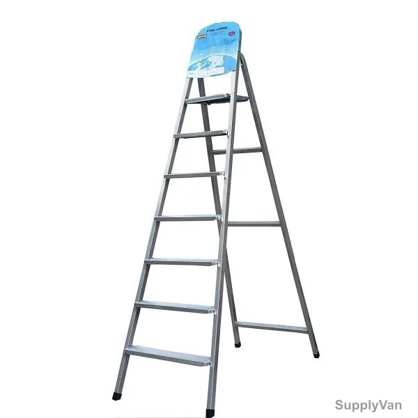 Robustline 7 Steps Ladder, 141CM, Steel, Silver