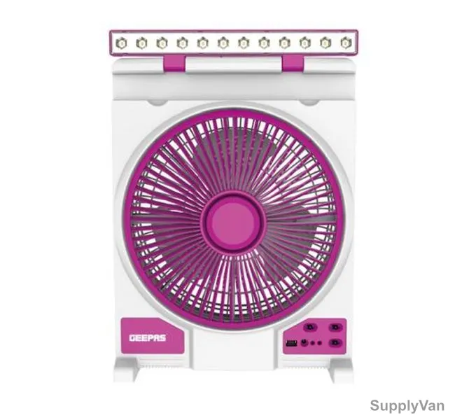 Geepas Rechargeable Fan, GF9468, 12 Inch, 24W