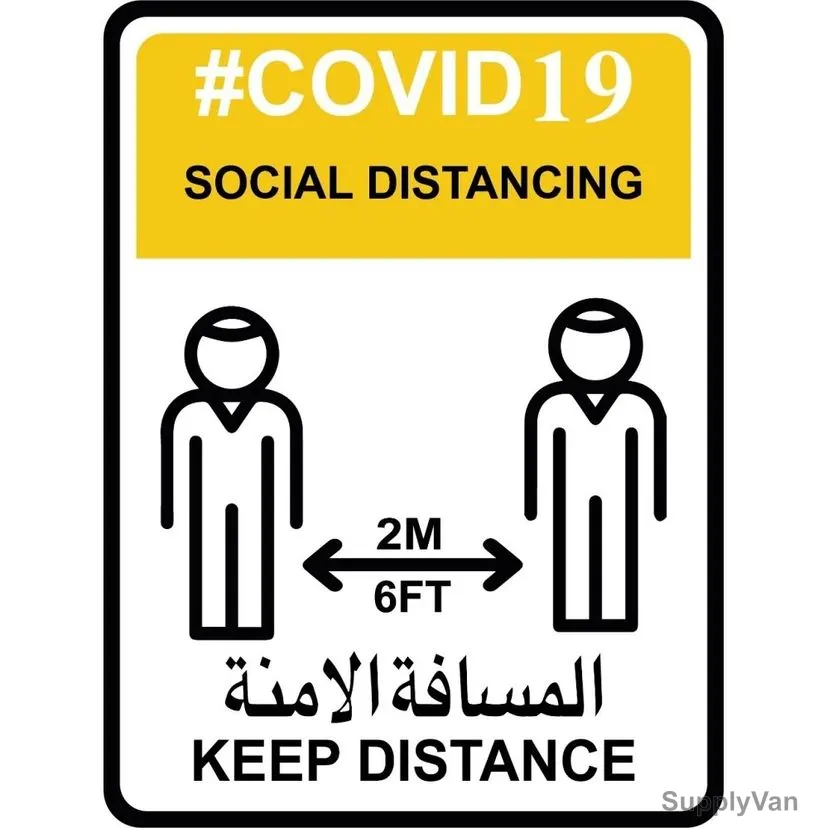 Warrior Covid-19 Keep Distance Social Distancing Sticker, 9156, 30 x 40CM, 5 Pcs/Pack — image 1