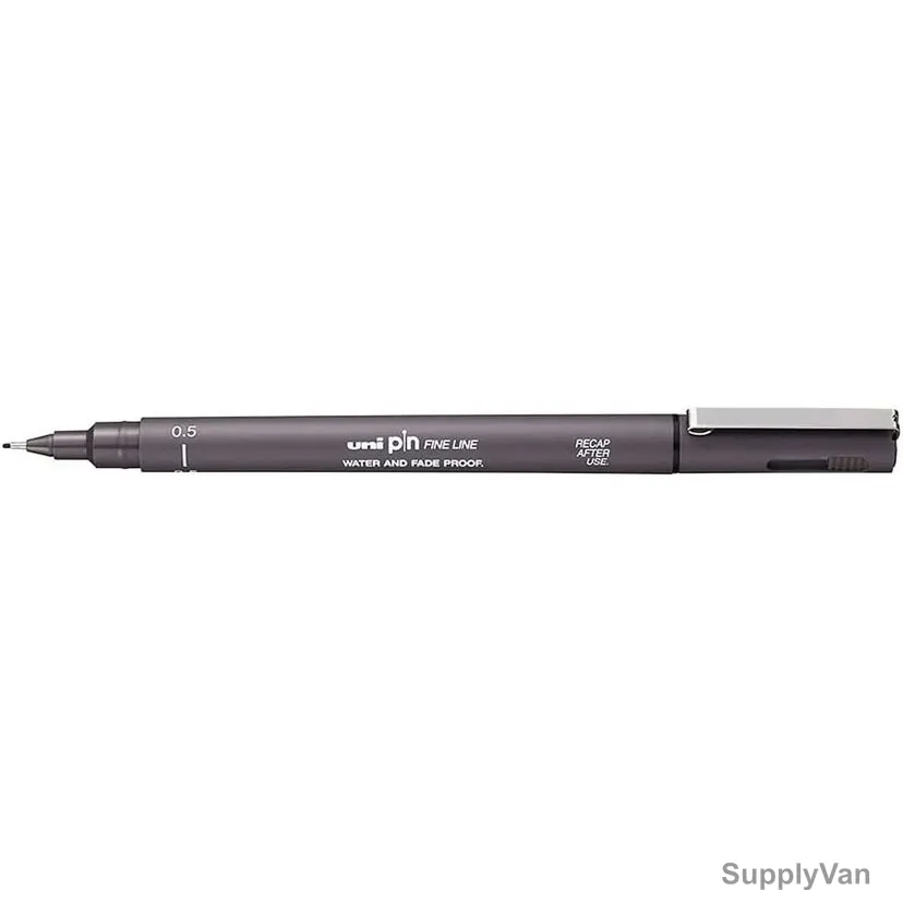 Uni-Ball Fine Line Marker, PIN200-01-DGY, 0.1MM Tip, Dark Grey, 12 Pcs/Pack