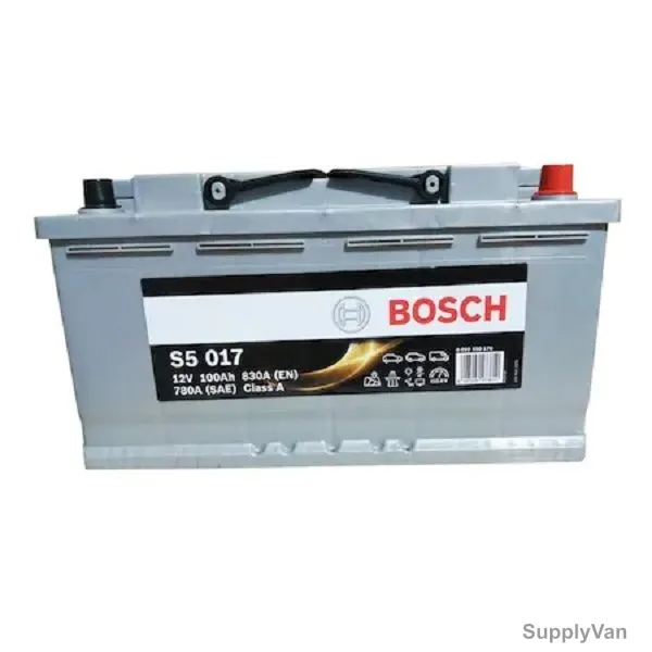 Bosch S5 017 Starter Battery, 0092S50170, 12V, 100Ah, 830A