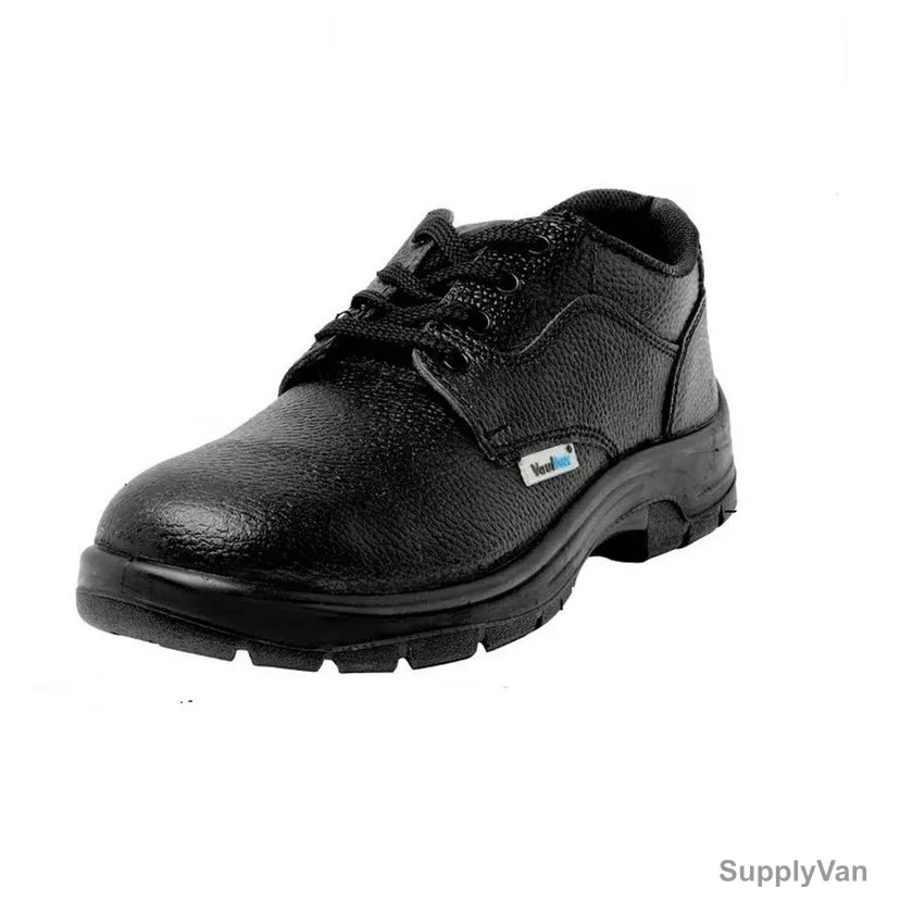 Vaultex Steel Toe Low Ankle Protective Footwear, DRF, Genuine Leather, SBP, Size38, Black