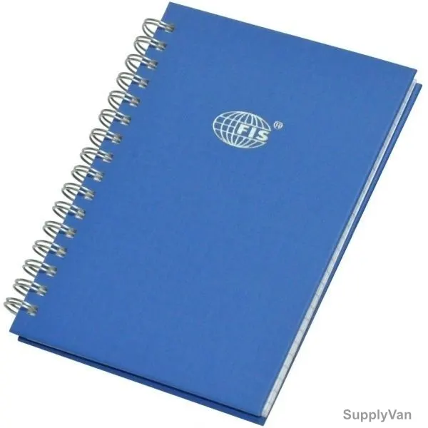 FIS 5MM Square Lines 2 Quire Manuscript Book with Spiral Binding, FSMNA62Q5MSB, 105 x 148MM, 96 Pages, Blue