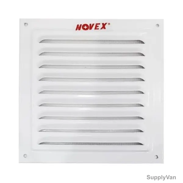 Novex Ventilation Grille, NV-MS12, Mild Steel, 35CM Width x 35CM Length, 600 CFM, White — image 1