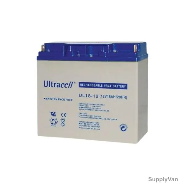 Ultracell VRLA Battery, UL18-12, 12V, 18A
