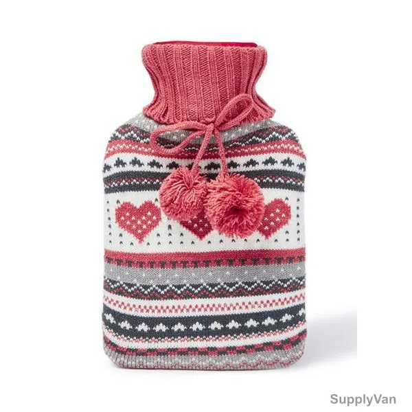 3W Knitted Cover Hot Water Bottle, 3W KN-SWEA-0074, 1 Ltr, Red — image 1