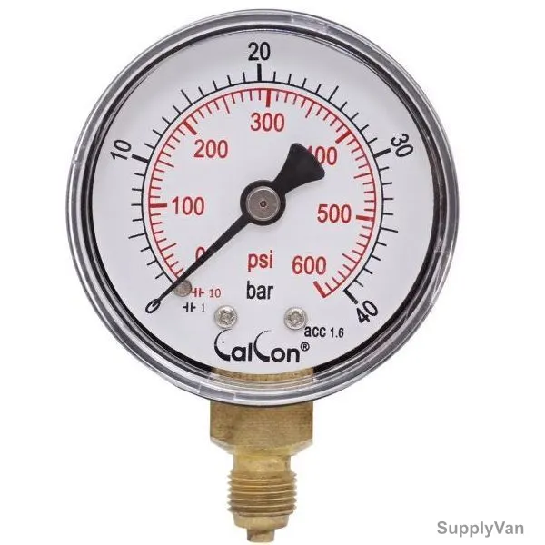 Calcon Pressure Gauge, CC10A, 50MM, 1/8 Inch, BSP, 0-40 Bar