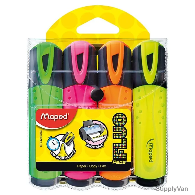 Maped Highlighter, MD-742547, Assorted Colors, 4 Pcs/Set