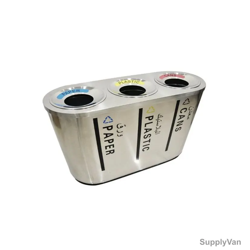 Akc Trash Bin, RB02, Metal, 180 Ltrs, Metallic Silver