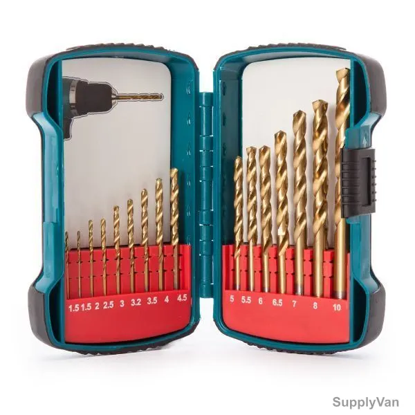 Makita HSS Drill Bit Set, P-51873, Titanium Coated, 16PCS