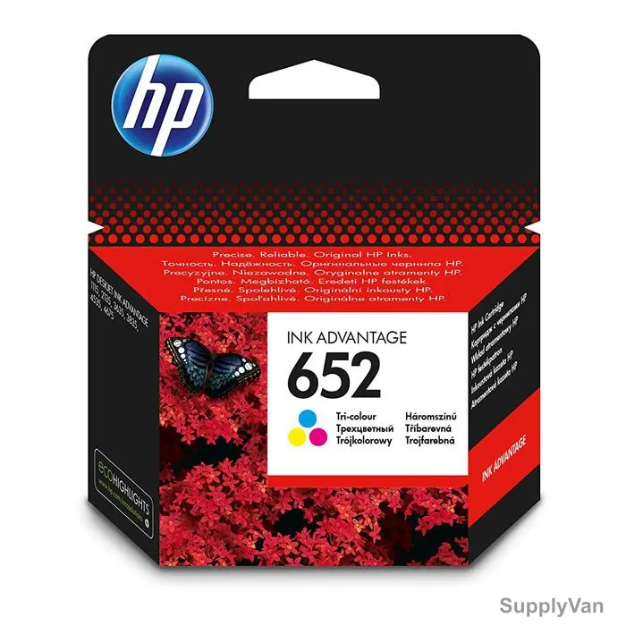 HP Original Ink Advantage Cartridge, F6V24AE, Inkjet, 652, 200 Pages, Multicolor