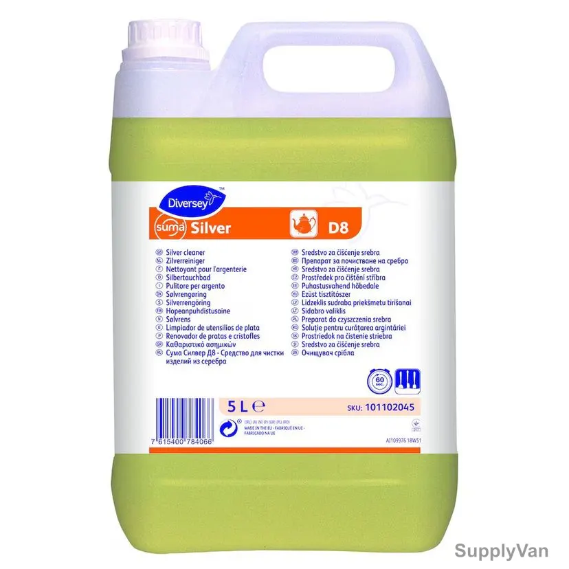 Diversey Suma D8 Silver Cleaner, 101102045, 2 Ltrs