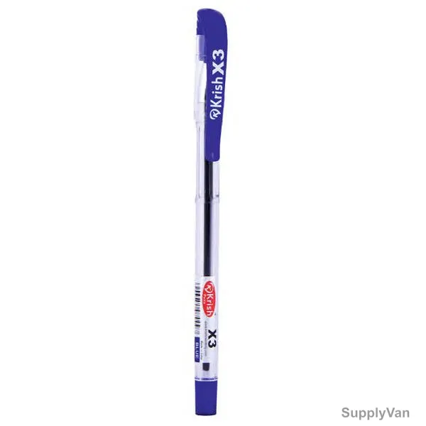 Krish Ball Pen, X3, 0.7MM Tip Size, Blue, 50 Pcs/Pack — image 1