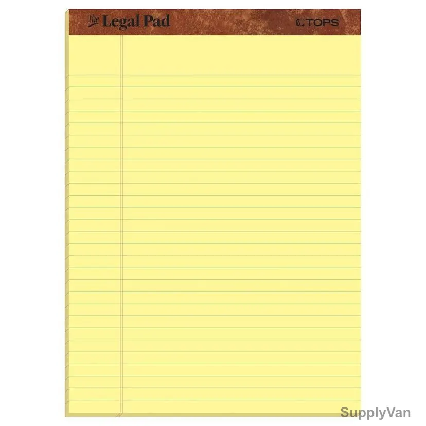 Tops The Legal Pad Writing Pad, 7532, Legal Rule, Canary Paper, 50 Sheets, Yellow, 12 Pcs/Pack — image 1