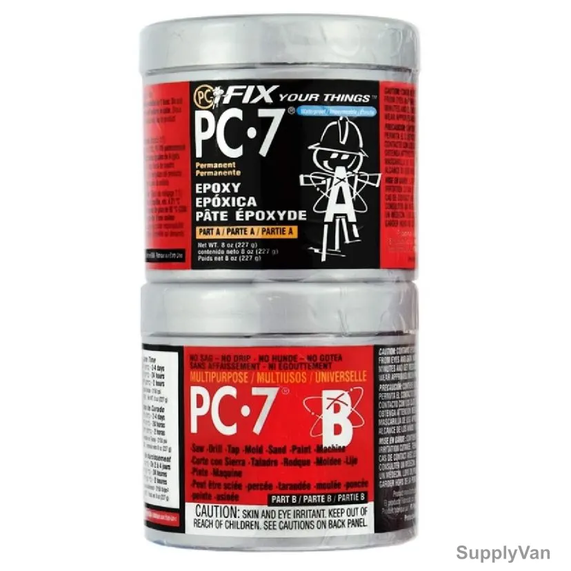 Pc Heavy Duty Epoxy Adhesive, PC-7, Paste, 8 Oz, Dark Grey, 2 Pcs/Set