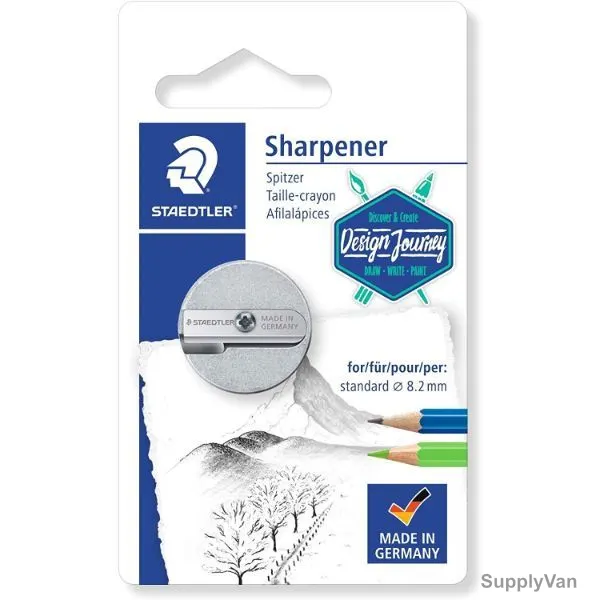 Staedtler Disc Metal Pencil Sharpener, ST-510-25BKC, 2 Hole, Silver