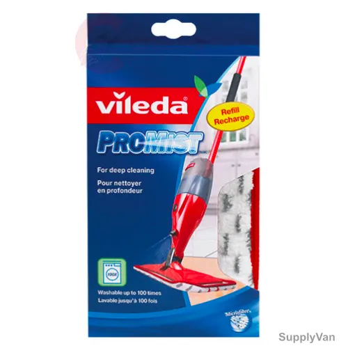 Vileda Promist Max Flat Floor Spray Mop Refill, Red