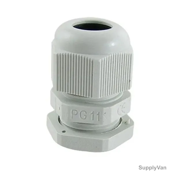 PVC Gland, PG-11, 18MM Outer Dia, 6-9MM Cable Size, White, 100 Pcs/Pack