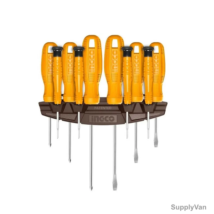 Ingco Screwdriver Set, HKSD1058, CrV Steel, 10 Pcs/Set