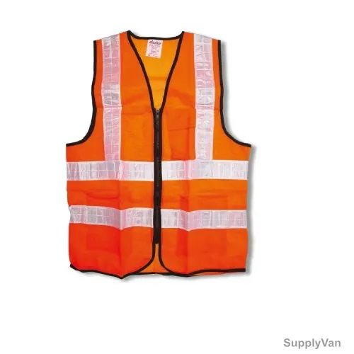 Clarke Safety Jacket, SJOXLC, 100% Polyester, 3 Pockets, XL, Orange