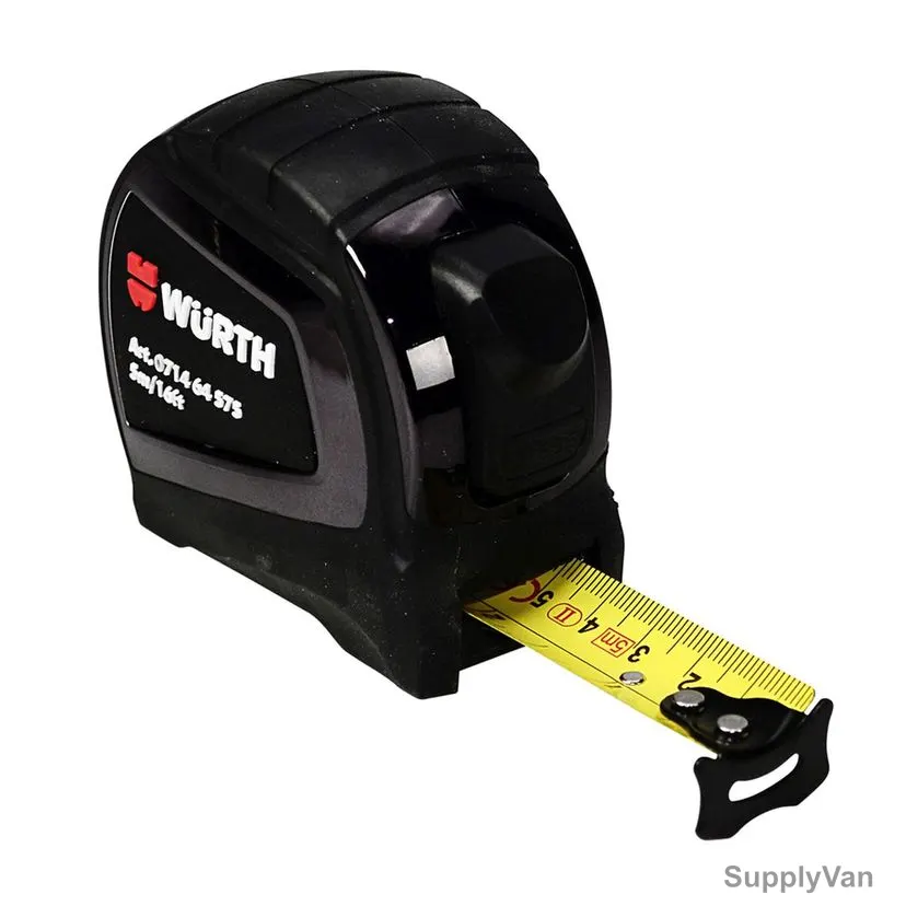 Wurth Standard/Metric Measuring Tape, 071464575, 1 Inch Blade Width x 16 Feet Blade Length