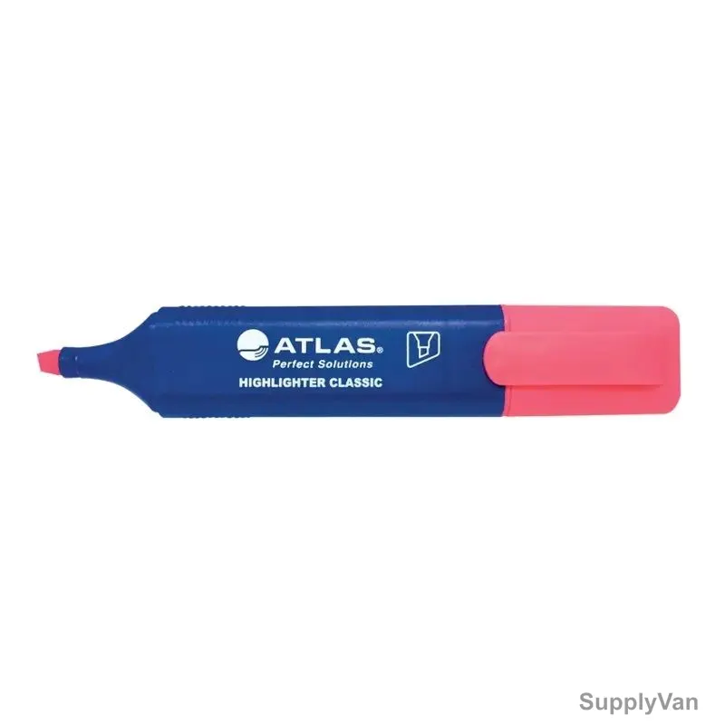 Atlas Highlighter, AS-MH200-PK, Pink, 10 Pcs/Pack