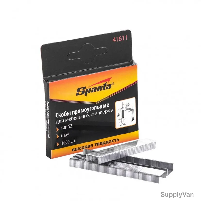 Sparta Staple Pins, 41611, Type 53, 6MM, 1000 Pcs/Pack — image 1
