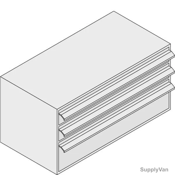 Bito Drawer Block W/ 3 Drawers, 10-15116, 500 x 500MM, Light Grey