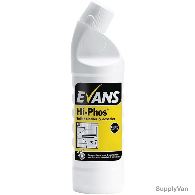 Evans Hi-Phos Heavy Duty Washroom and Toilet Cleaner, 1 Ltr, 6 Pcs/Pack