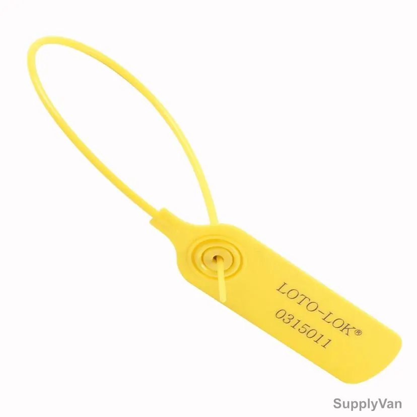 Loto-Lok Security Seal, PS-RTPS-YL300, Polypropylene, 300MM, Yellow, 50 Pcs/Pack