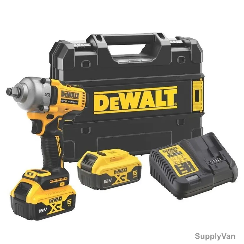 Dewalt  Impact Wrench, DCF891P2T-GB, 1/2 Inch Drive, 2x 5Ah Battery, 1x 18V Charger — image 1