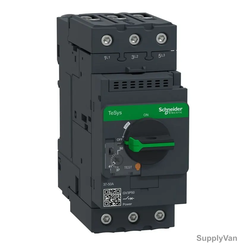 Schneider Electric Motor Circuit Breaker, GV3P50, TeSys Deca, IP20, 3 Pole, 690VAC, 37-50A