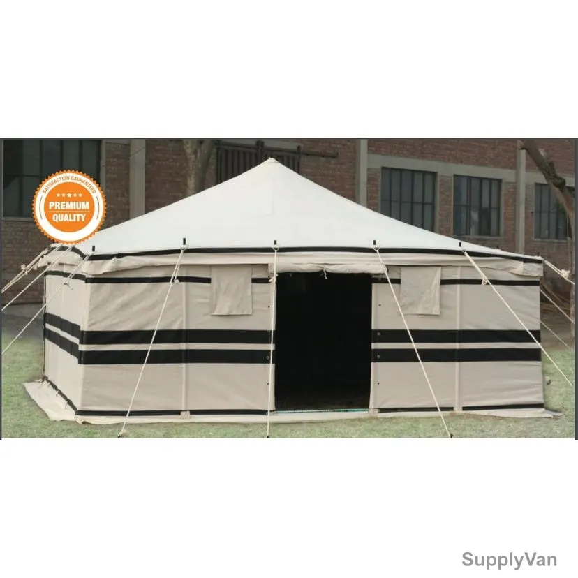 Special Arabic Deluxe Tent, AMT-116, Iron Stick, 5 x 5 Yard, White/Black