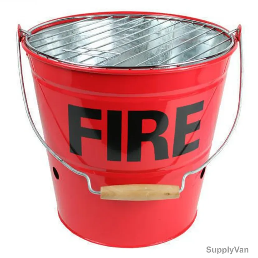 Fire Bucket, Metal, 12 Ltrs, Red