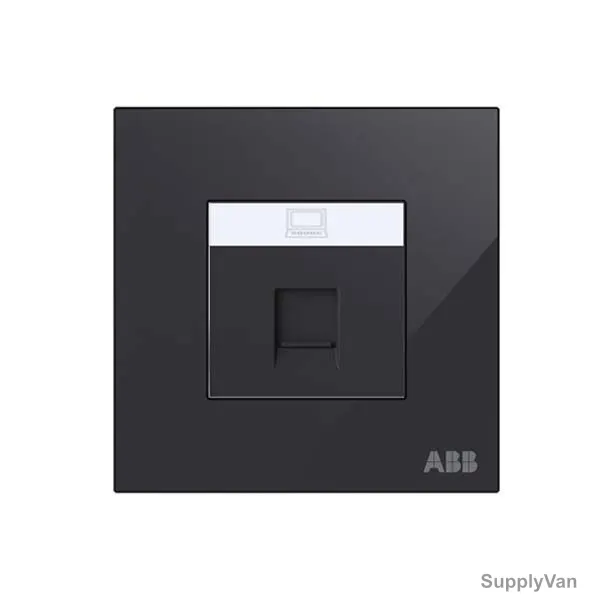 ABB Data Socket, AM33344-BG, Millenium, 1 Gang, RJ45, Cat 5e, Black Glass — image 1