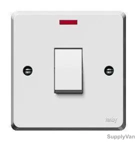 Tenby DP Switch, 7049, w/ Cord Outlet And Power Indicator, 20A, 250VAC