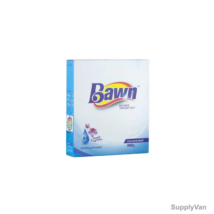 Bawn 3 in 1 Concentrated Washing Powder, French Fragrance, 260gm, 24 Pcs/Carton