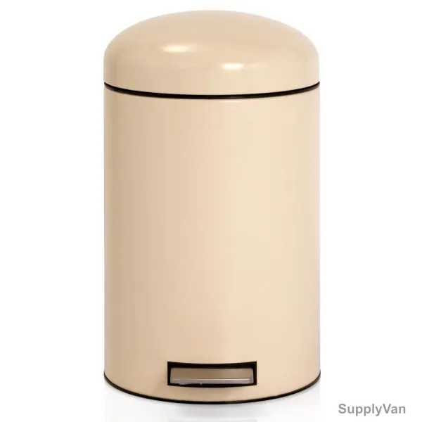 Brabantia Retro Pedal Bin, 479045, 12 Litres, Almond