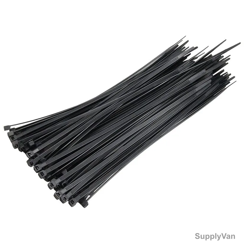 Nylon Cable Tie, 2.5MM Width x 160MM Length, Black, 100 Pcs/Pack — image 1