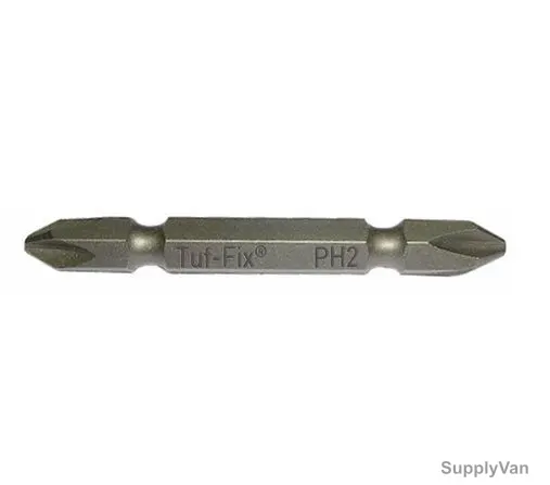 Tuf-Fix Screwdriver Bit, 2x65mm, S2 Steel, Phillips, Silver, PK10