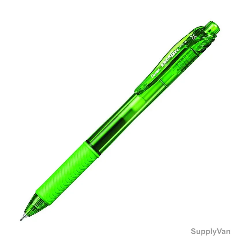 Pentel Energel-X Needle Gel Roller Pen, PE-BLN105-KH, 0.5MM Tip, Lime Green, 12 Pcs/Pack