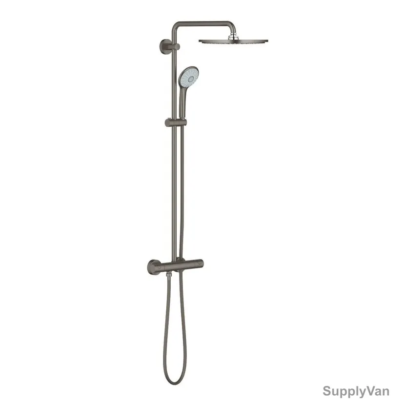 Grohe Rain Shower Set With Thermostatic Mixer, 26075AL0, Euphoria System 310, Metal, Brushed Hard Graphite Finish — image 1