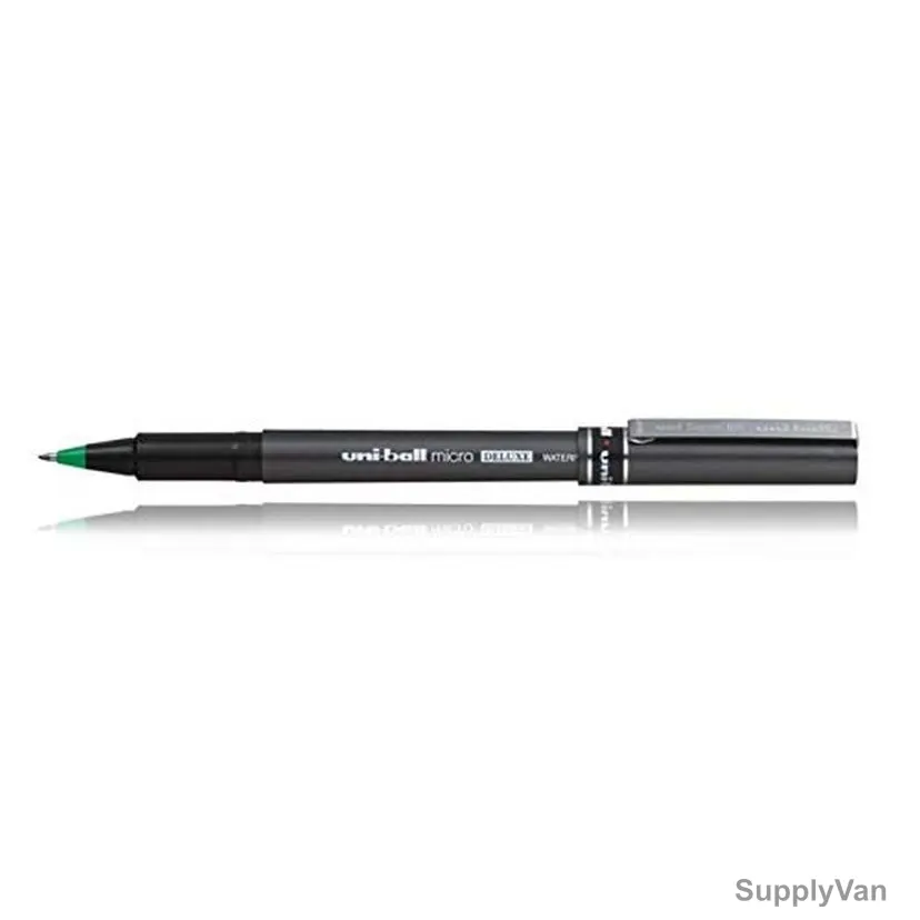 Uni-Ball Roller Ball Pen, UB155, Deluxe, Micro, Green, 12 Pcs/Pack