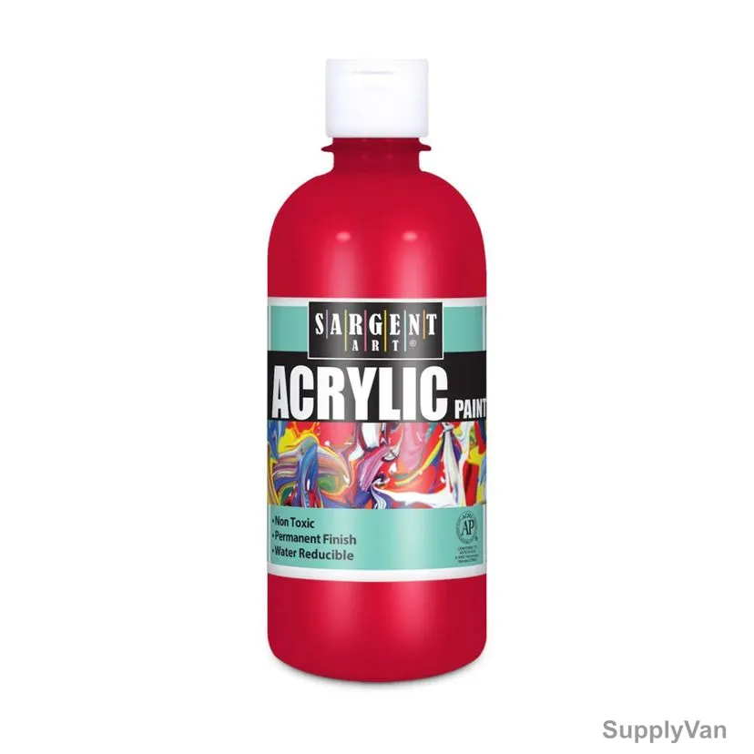 Sargent Art Acrylic Paint, SA24-2449, 16 Oz, Deep Rubine Red