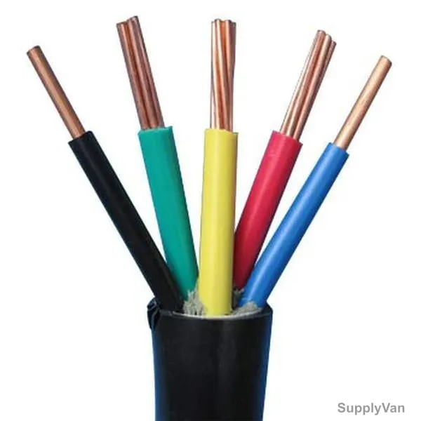 National Cables Five Core Cable, PVC, 2.5 SQ.MM x 100 Mtrs Length, Black