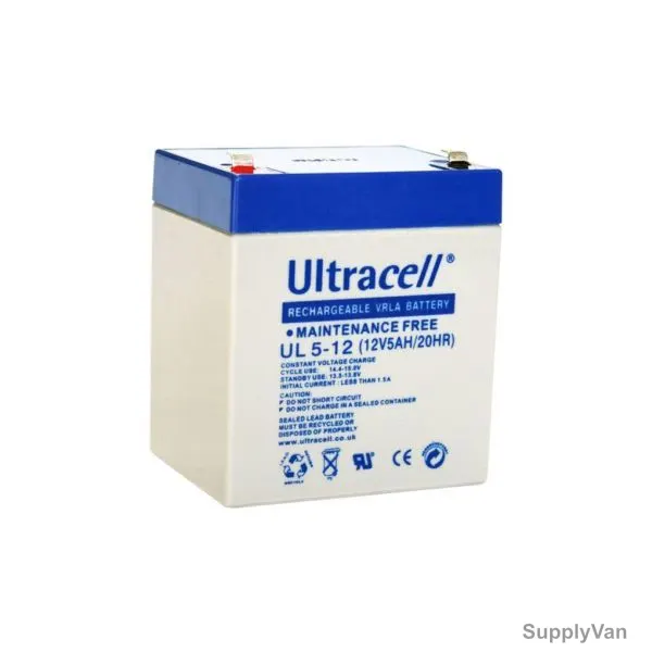 Ultracell VRLA Battery, UL5-12, 12V, 5A