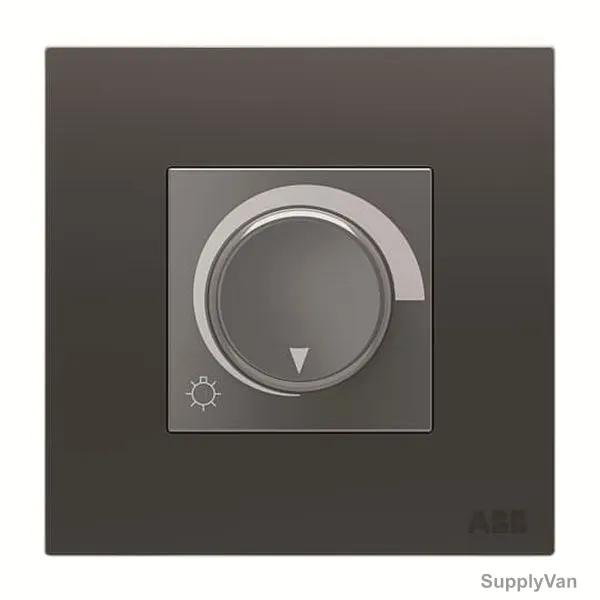 ABB Basic Rotary Dimmer With Frame, AM41344-SB, 1 Gang, 400W, Silk Black