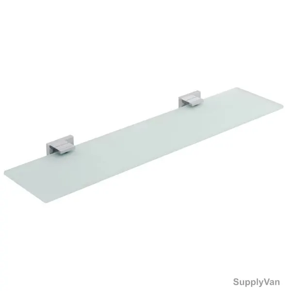 Vado Frosted Glass Shelf, Level, Wall Mounted, 550MM, Chrome, Silver — image 1